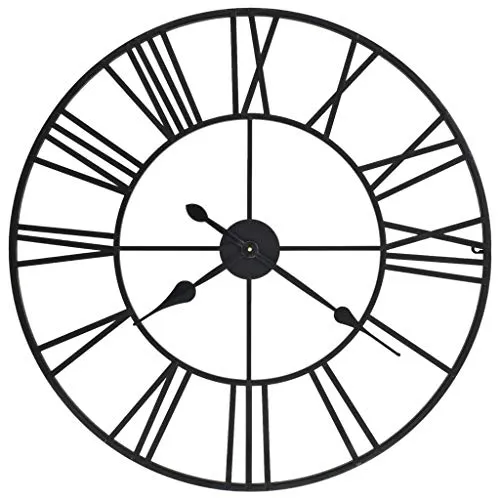 Antike Analoge Küchenuhr Vintage 80 cm XXL - Wanduhr im Vintage-Stil mit Quarzwerk, ideal für Wohnzimmer und Küche. Römische Ziffern und 12-Stunden-Anzeigeformat verleihen ihr einen klassischen Charme.