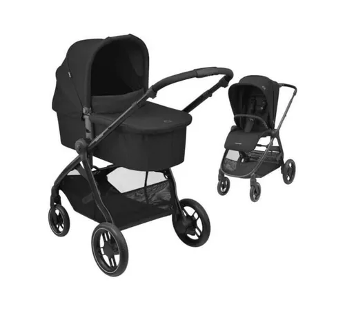 Maxi-Cosi Street+ Kinderwagen - Kombi-Kinderwagen in Schwarz, ideal für Säuglinge mit 5-Punkt-Sicherheitsgurt und verstellbarer Rückenlehne für höchsten Komfort und Sicherheit.