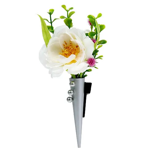 Eleganter Hochzeitsanstecker mit Magnet - Silber Matt 7cm - Vielseitiger Hochzeitsanstecker mit Magnetverschluss, ideal für festliche Anlässe. Modernes Design in Silber, einfach zu befestigen und stilvoll zu tragen.