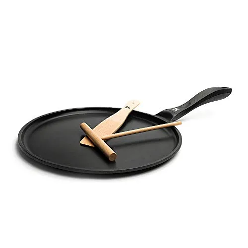 KLAMER Crêpepfanne 28cm - Perfekte Pancakes und Palatschinken - Pfannen für internationale Küche, spülmaschinenfest und mit hochwertigem Aluguss für gleichmäßige Wärmeverteilung.