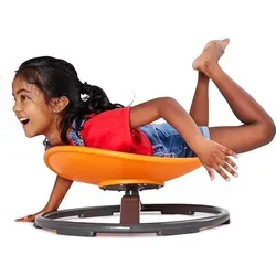 Gonge Karussell orange - Balance Spiel für Kinder - Balancespiel für Kinder von 3-10 Jahren, fördert Gleichgewicht und Koordination. Mit stabilem Metallfuß und Gummifüßen für sicheres Drehen, ideal für drinnen und draußen.