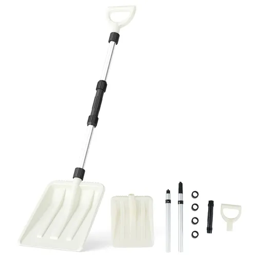 COSTWAY Schneeschaufel mit ergonomischem Griff, 116,5 cm - Leichte und vielseitige Schneeschaufel für effiziente Außenreinigung. Robust, mit ergonomischem Design und rutschfestem Griff für komfortable Nutzung. Ideal für Schnee, Erde und Laub.