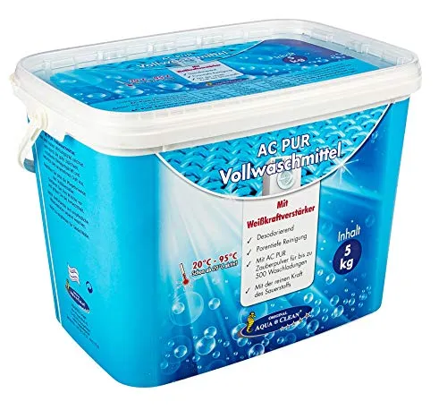 AQUA CLEAN PUR Vollwaschmittel 5kg mit Farb- und Faserschutz - Effektive Reinigung für strahlende Farben und saubere Wäsche. Ideal für alle Waschtemperaturen und sorgt für frischen Duft.