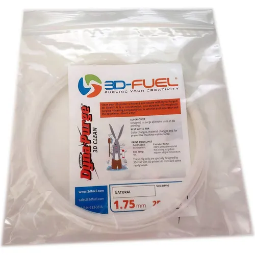 3D-Fuel Dyna-Purge 3D Clean - 2,85 mm Reinigungsfilament - 3D Filament für effektives Reinigen und Entlüften von 3D-Druckern, sorgt für optimale Druckergebnisse und verlängert die Lebensdauer Ihrer Geräte.