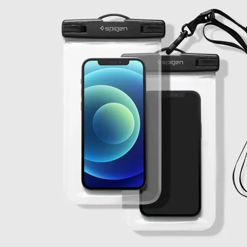 Spigen Aqua Shield wasserdichte Handyhülle IPX8 - Crystal Clear für iPhone & Galaxy - Wasserfeste Handytasche für alle Smartphones bis 7,2 Zoll. IPX8 zertifiziert bis 30m Tiefe, mit klarem Sichtfenster für Fotos. Verstellbarer Dura-Strap für mehr Komfort.