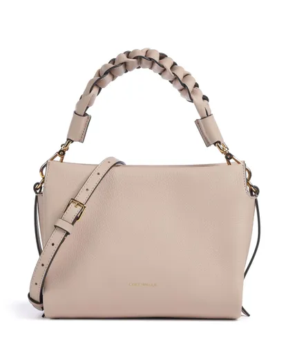 Coccinelle Boheme Grana Double Umhängetasche - Elegante Lederhandtasche in Rosette/Warm Taupe - Umhängetasche aus hochwertigem Leder, leicht und stilvoll, ideal für den Alltag. Perfekte Größe mit Außentasche für einfache Organisation.