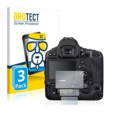 BROTECT Schutzglas für Canon EOS 1D X Mark III (3 Stück) Schutzfolie Panzer Folie Glas [Extrem Kratzfest 9H, Anti-Fingerprint, Ultra-Transparent]
