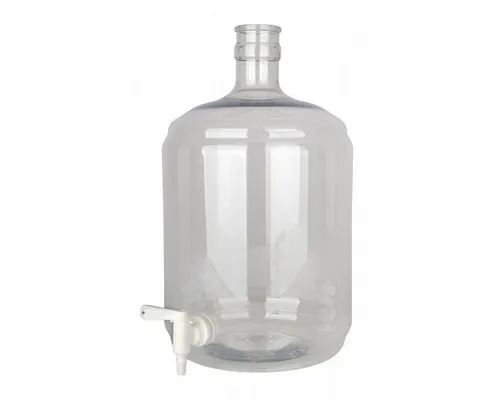 ich-zapfe Glas Gärflasche PET 12 Liter mit Hahn 5/16-7/16 - Gläser - BPA-freie, robuste PET Gärflasche für die einfache Gärung von Wein oder Bier, leicht zu reinigen und nahezu unzerbrechlich.