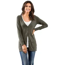 heine Strickjacke Feinstrickjacke, oliv
