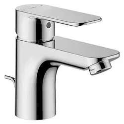 Waschtischmischer Hansabasic - Chrom, 101 mm Ausladung - Waschtischarmatur für modernes Badezimmer, mit Einhebelmischer und Zugstange. Hohe Funktionalität und elegantes Design in Chromoptik.