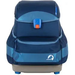 finkid BUDDY EKO SMART Schulranzen - denim/dove - Schulranzen mit funktionalem skandinavischen Design, wasserfestem Hartschalenboden und großflächigen Reflektoren für Sicherheit. Hergestellt aus recycelten Materialien, ausgezeichnet mit dem Green Product Award 2024.