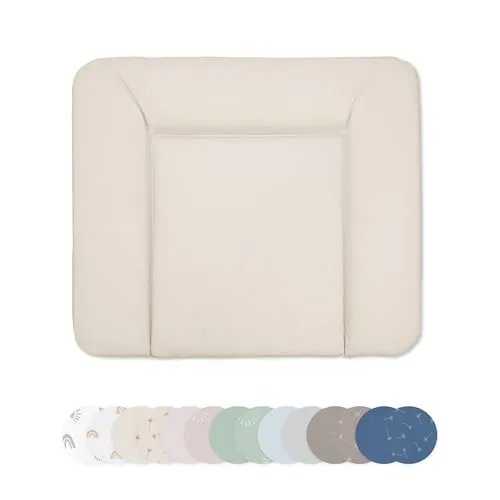 Ehrenkind® Abwaschbare Wickelauflage in Beige - Hygienisch und Sicher - Wickelauflage 72x85 cm, abwaschbar und wasserdicht, ideal für jedes Kinderzimmer. Weich gepolstert und mit erhöhten Rändern für maximale Sicherheit.