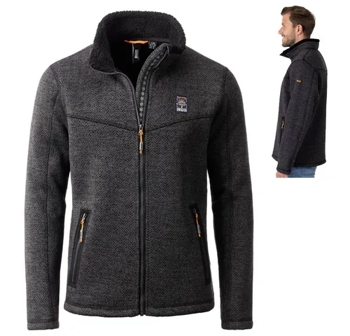 Linea Primero Trekkingjacke LPO - hochwertige, flauschige Double Face Fleecejacke James, navy