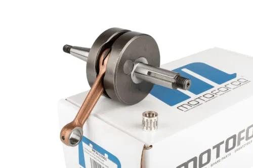 Verstärkte AM6 Kurbelwelle 20mm - Hochwertige Kurbelwelle für Minarelli AM6 Motoren, optimiert für verbesserte Motorleistung und höhere Vorverdichtung. Ideal für 50-70ccm Sport Setups mit erstklassigen Features.