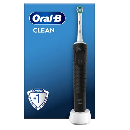 Oral-B Clean Elektrische Zahnbürste - Schwarz, Neu und OVP - Elektrische Zahnbürste für Unisex Erwachsene mit rotierender Technologie, 3 Geschwindigkeitsstufen und mehreren Reinigungsmodi für eine gründliche Mundpflege.