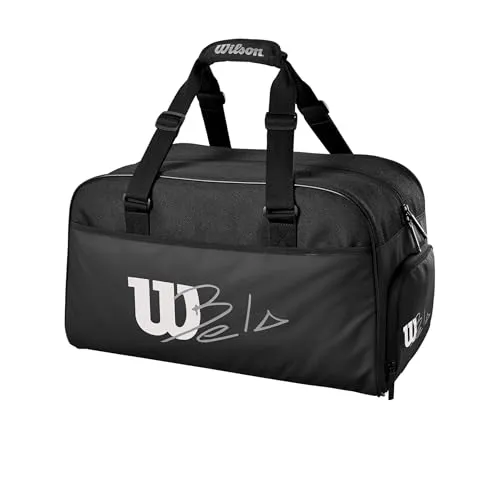 Wilson Kleine Padel-Tasche Bela, Duffle Bag, Für bis zu 2 Schläger, Schwarz