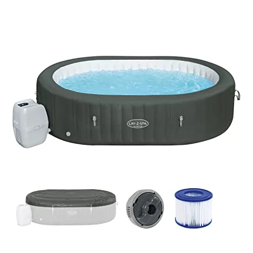 Bestway LAY-Z-SPA Mauritius AirJet Whirlpool - Ovaler Außenwhirlpool 270 x 180 x 71 cm, ideal zum Entspannen im Freien mit AirJet-Massagesystem für ultimativen Komfort.