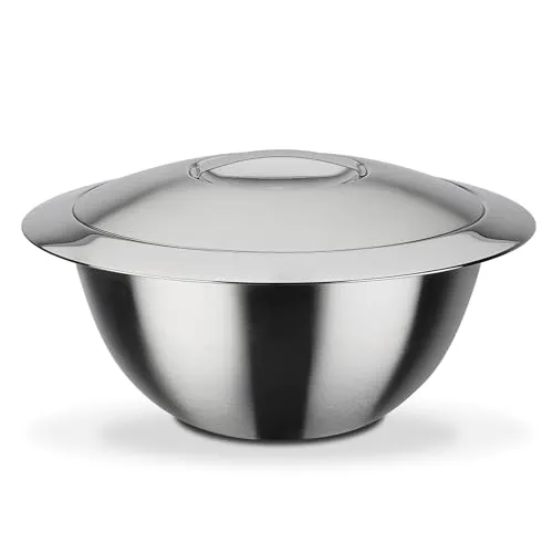 GSW 552394 Thermoschüssel mit Deckel, Edelstahl rostfrei - ⌀22 cm - Thermos-Lebensmittelbehälter, doppelwandige Isolierung für lange Wärme- oder Kältehaltung, ideal für Buffets und den täglichen Gebrauch, pflegeleicht und elegant im Design.