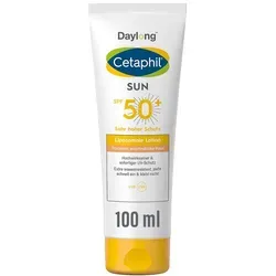 CETAPHIL Sun Daylong SPF 50+ Liposomale Lotion 100 ml - Sonnenpflege für extrem sonnenempfindliche Haut, bietet sofortigen UVA/UVB-Schutz und zieht schnell ein. Dermatologisch getestet und extra wasserresistent für optimalen Schutz im Freien.