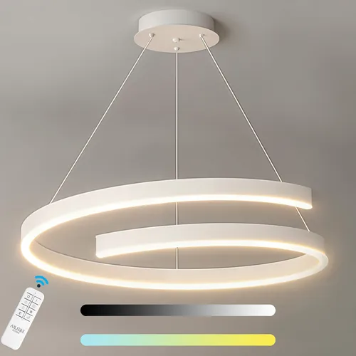 Ailiebe Design® LED Pendelleuchte Dimmbar mit Fernbedienung - Moderne Deckenleuchte für Esszimmer und mehr, höhenverstellbar von 40-120 cm. Mit Memory-Funktion und dimmbarer Helligkeit von 5% bis 100% für individuelle Lichtstimmungen.