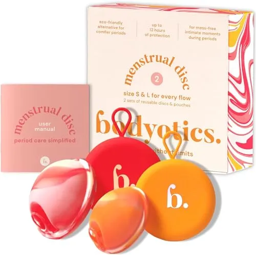 Wiederverwendbare Periodenscheibe, 12 Stunden Schutz - Menstruationstassen – Die Bodyotics Soft Discs bieten bis zu 12 Stunden Schutz, sind wiederverwendbar und reduzieren Abfall um 60%. Ideal für einen aktiven Lebensstil ohne Einschränkungen!