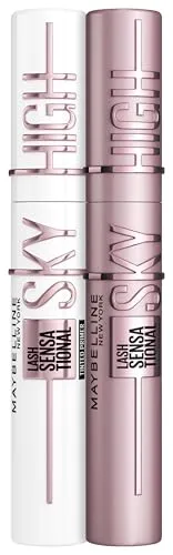 Maybelline New York Lash Sensational Sky High Mascara, Very Black, 7,2 ml und Maybelline New York Sky High Primer Lash Sensational, Schwarz, 7,7 ml
