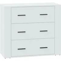 vidaXL Sideboard Weiß 80x33x70 cm - Kommode aus hochwertigem Holzwerkstoff mit 3 Schubladen für optimalen Stauraum und stabiler Oberplatte für Deko. Ideal für ein organisiertes Zuhause.