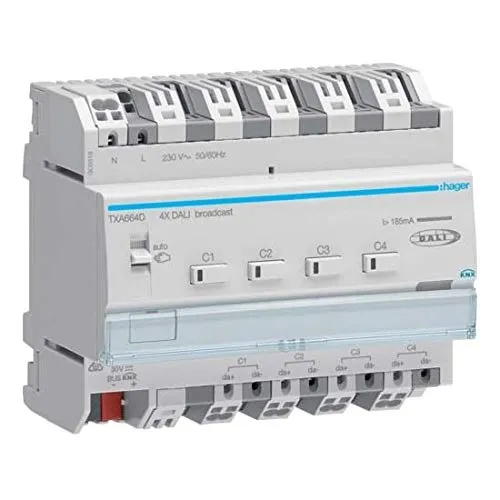 DALI Aktor 4-fach KNX easy, Broadcast HAGER TXA664D - Verteilerkästen mit idealen Materialien für hohe Haltbarkeit und flexible Gestaltungsmöglichkeiten.