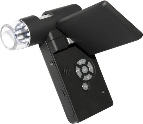 TOOLCRAFT USB Mikroskop mit Monitor 5 Megapixel - Mikroskop mit 500-facher Vergrößerung, 3 Zoll TFT-Farbdisplay und tragbarem Design für unabhängigen Einsatz ohne PC.