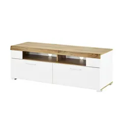 Lowboard groß - Weiß, 140 cm Breite - Stylisches Lowboard in Weiß, ideal für TV und Unterhaltungselektronik. Mit 140 cm Breite und 51 cm Höhe bietet es viel Stauraum und passt in jedes Wohnzimmer. Hochwertige Verarbeitung garantiert Langlebigkeit.