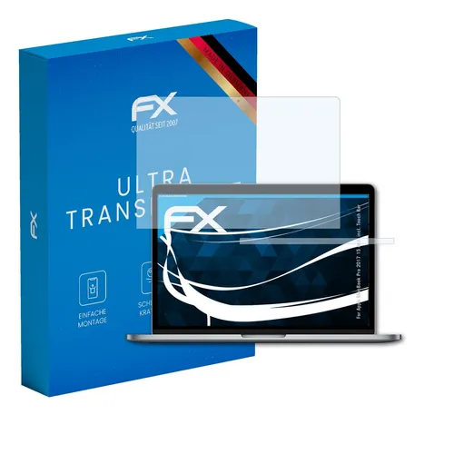 atFoliX 2x Schutzfolie für Apple MacBook Pro 2017 15 inch incl. Touch Bar klar