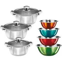 Topf-Set KING "EDELSTAHL", bunt, Töpfe, Induktion