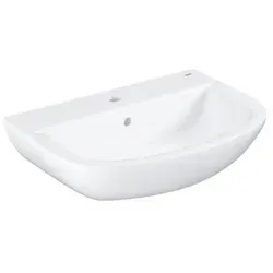 GROHE Bau Keramik Waschtisch 60cm - Wandhängend mit Überlauf und Hahnloch, langlebiges alpinweißes Glasporzellan für stilvolles Baddesign
