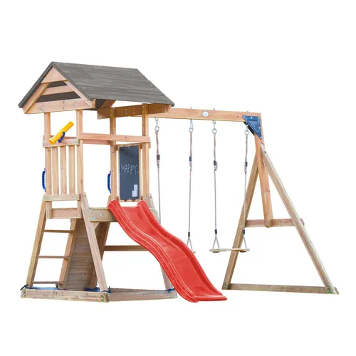 AXI Mia Spielturm aus Holz in Braun mit Doppelschaukel