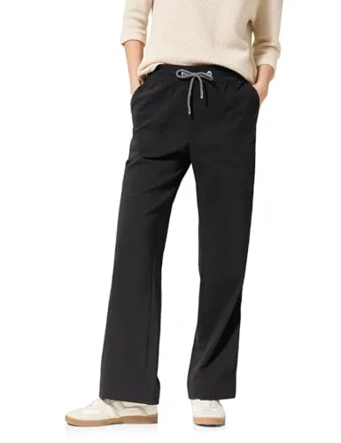 Cecil Damen Wide Leg Hose - Damen-Jeanshose im Loose Fit mit High Waist und breiten Beinen, ideal für lässige Looks. Der elastische Bund mit Tunnelzug sorgt für perfekten Sitz und Komfort.
