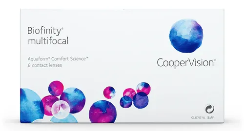 Cooper Vision Biofinity® Multifocal 6er Box - Multifokale Kontaktlinsen für klare Sicht in jeder Entfernung. Hohe Sauerstoffdurchlässigkeit und angenehmer Tragekomfort dank innovativer Silikon-Hydrogel-Technologie.