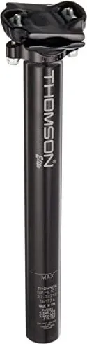 Thomson Patentsattelstütze Elite 410 mm - Schwarz 31,6 mm - Hochwertige Sattelstütze für optimalen Komfort und Stabilität, ideal für sportliche Fahrräder und anspruchsvolle Fahrer.