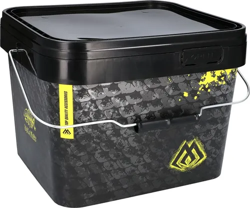 MIKADO 10L Square Bait Bucket Eimer Futtereimer mit Deckel Angeleimer Ködereimer