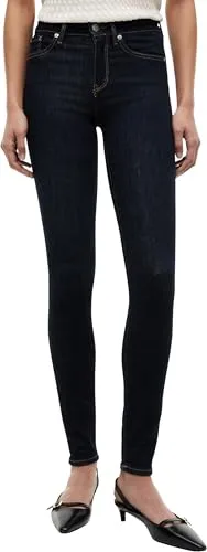 Tommy Hilfiger Damen Jeans Hose Como Skinny Fit, Blau (Nos Rinse) - Ikonischer Stil - Jeans in Skinny Fit aus 50% nachhaltiger Baumwolle, hoher Tragekomfort und ideal für Büro und Alltag. Der klassische 5-Pocket-Style mit gestickter Flag ist ein echter Hingucker.