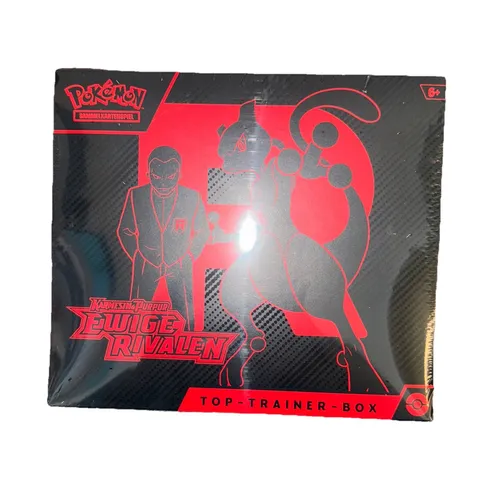 Pokémon Ewige Rivalen Top Trainer Box Team Rocket - Vorbestellung - TCG OVP Displays, enthält 10 Booster-Karten und ist ideal für Sammler und Spieler ab 6 Jahren. Erlebe die Neuauflage des beliebten Team Rocket Sets!