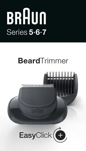 Braun Aufsatz Barttrimmer S5-7 - Schwarz, EasyClick Aufsatz mit 5 Längen für den perfekten Bart-Style, kompatibel mit Series 5, 6 und 7