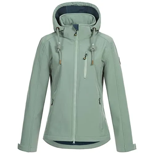 Ankerglut Damen Übergangsjacke mit Abnehmbarer Kapuze - Funktionsjacke in Slate Gray, gefüttert und winddicht, ideal für wechselhaftes Wetter und aktive Freizeitgestaltung.