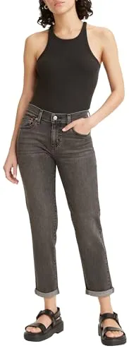 Levi's Damen Mid Rise Boyfriend Jeans, Night is Young, 26W / 27L - Jeans mit lässigem Boyfriend-Schnitt, figurschmeichelndem hohem Bund und bequemem Reißverschluss für einen entspannten Style.