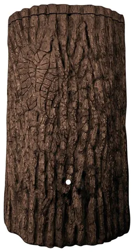 Prosperplast Regentonne Arves Evergreen, 475 Liter - Runde Regentonne mit abnehmbarem Deckel, frostsicher und in detailgetreuer Eichenstammoptik. Ideal für die nachhaltige Bewässerung Ihres Gartens.