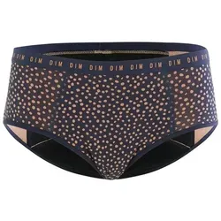 DIM Funktionsunterhose DIM Protect Period Panty mit Punkten, stark, Bio Baumwolle blau 42-44
