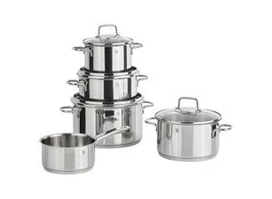WMF Kochtopfset Astoria - 5-teiliges Edelstahl-Set, 20 cm und 16 cm Durchmesser, mit TransTherm-Allherdboden für gleichmäßige Wärmeverteilung