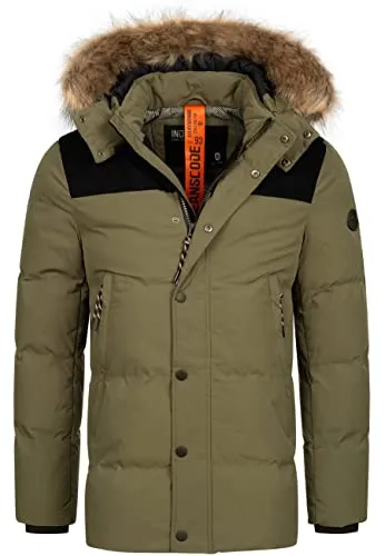 Indicode Winterjacke Hexyl braun XXL (58) - Funktionsjacke für Herren, perfekt für kalte Tage mit einer warmen Kapuze und Regular Fit für optimalen Tragekomfort.