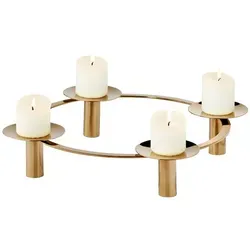 PHILIPPI La Serena Adventskranz, 2 in 1 - Exklusiver Adventskranz aus PVD-vergoldetem Edelstahl, vielseitig einsetzbar als festlicher Kranz und ganzjähriges Dekoelement, ideal für eine elegante Weihnachtsdekoration.
