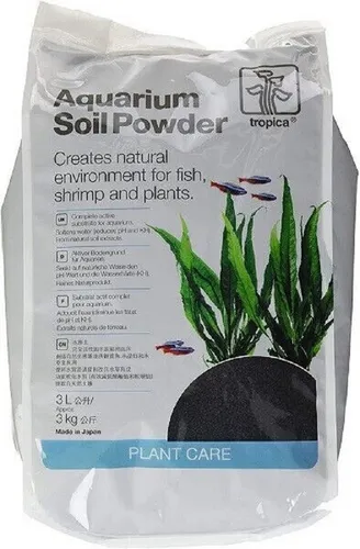 Tropica Aquarium Soil Powder, 3 Liter - Aktiver Bodengrund - Aquarium-Bodengrund für optimales Pflanzenwachstum, 1-2 mm Körnung, senkt den pH-Wert und fördert rötliche Nuancen.