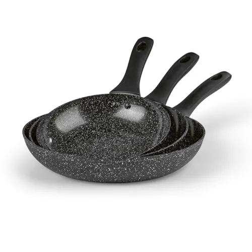 BRATmaxx Aluminium-Pfannen Set mit ILAG Beschichtung - 3-teiliges Bratpannen-Set (ø 20, 24, 28 cm) aus geschmiedetem Aluminium mit langlebiger ILAG Xeradur 2 Beschichtung. Ideal für alle Herdarten, inklusive Induktion. Spülmaschinenfest und backofengeeignet bis 180 °C – für müheloses Kochen!